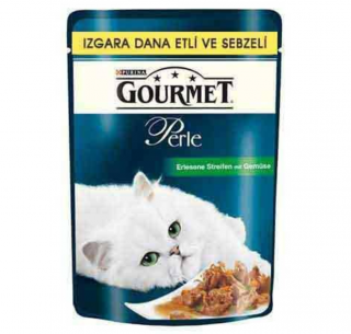 Gourmet Perle Izgara Dana Eti ve Sebzeli 85 gr Kedi Maması kullananlar yorumlar